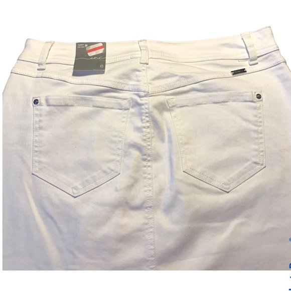 INC Womens Asymmetrical Curvy Fit Denim Skirt NWT - Picture 6 of 6